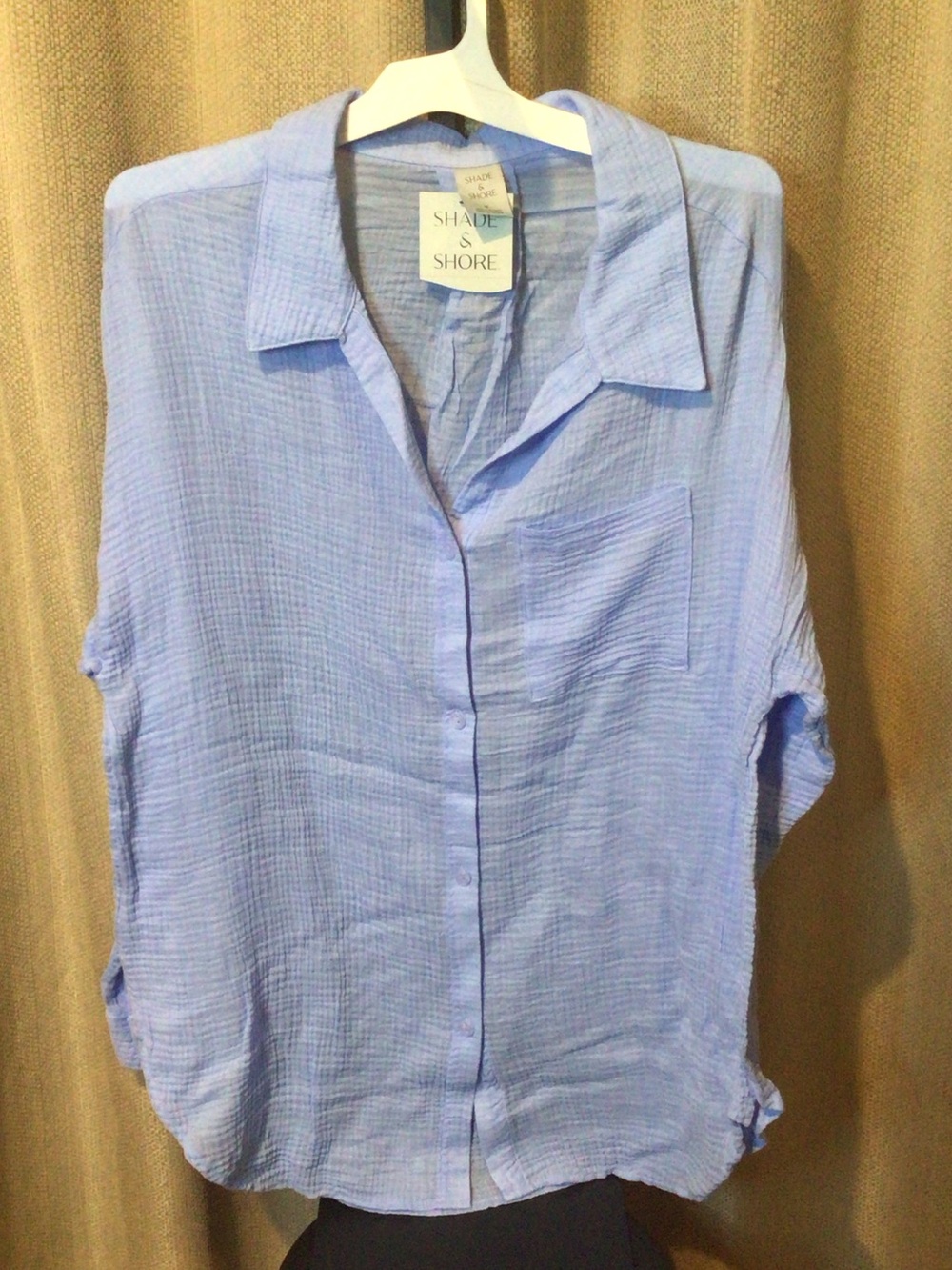 Shade & Shore Soft Sky Blue Button-Front Tunic
